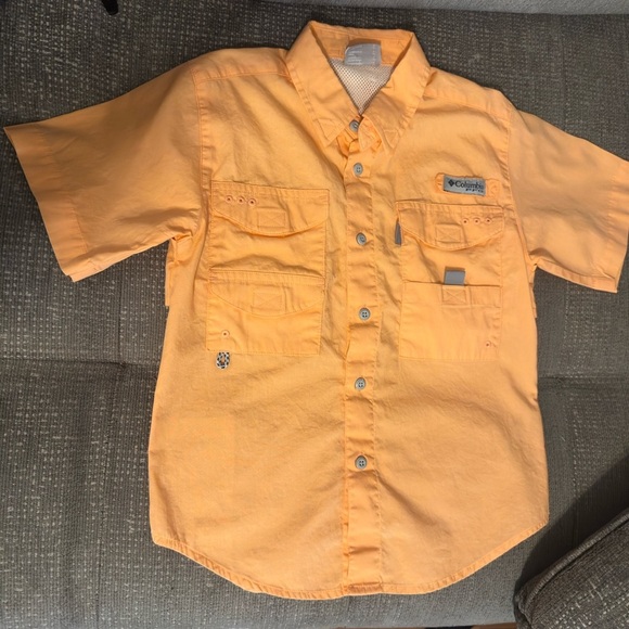 Columbia Kids' Peach/ Light Orange Button Down Shirt - Picture 2 of 3
